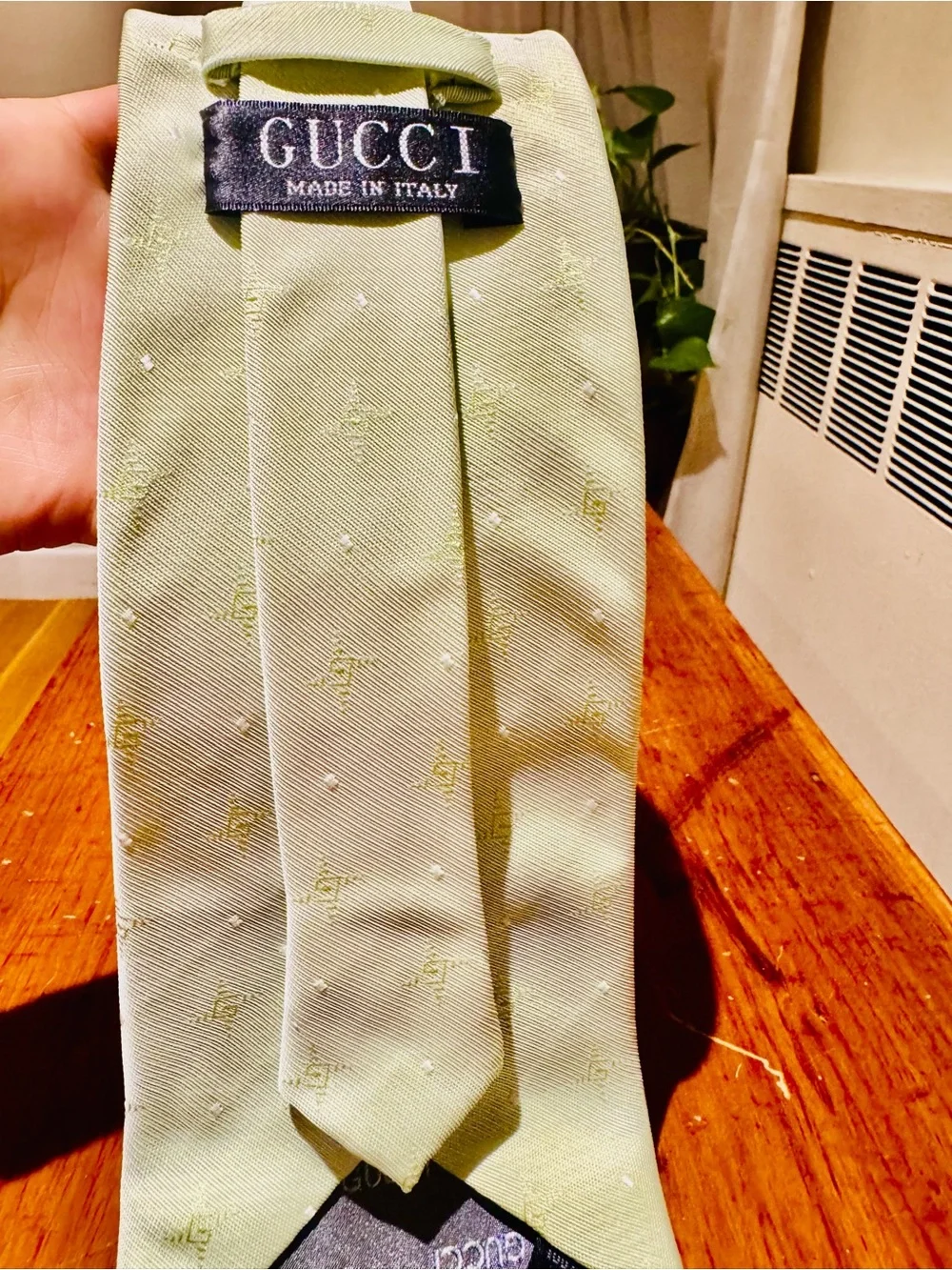 Light Green Patterned Men's Tie